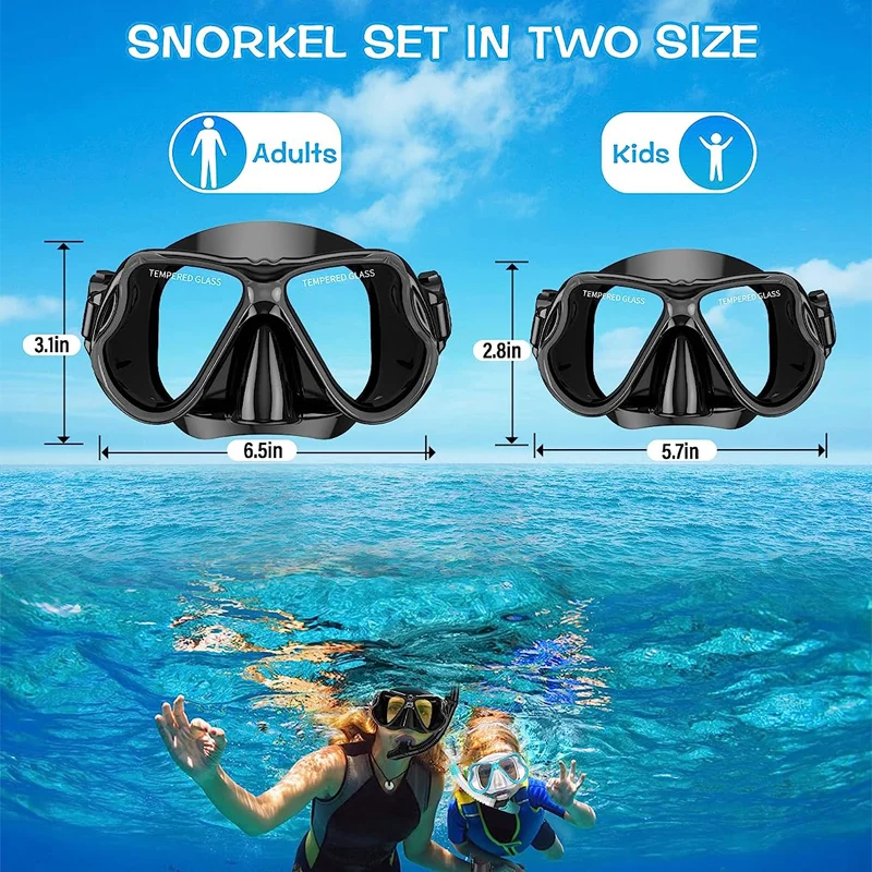 Snorkel Face Mask Scuba Diving Equipment Professional Silicone Diving Mask Set Anti Fog Dive Mask