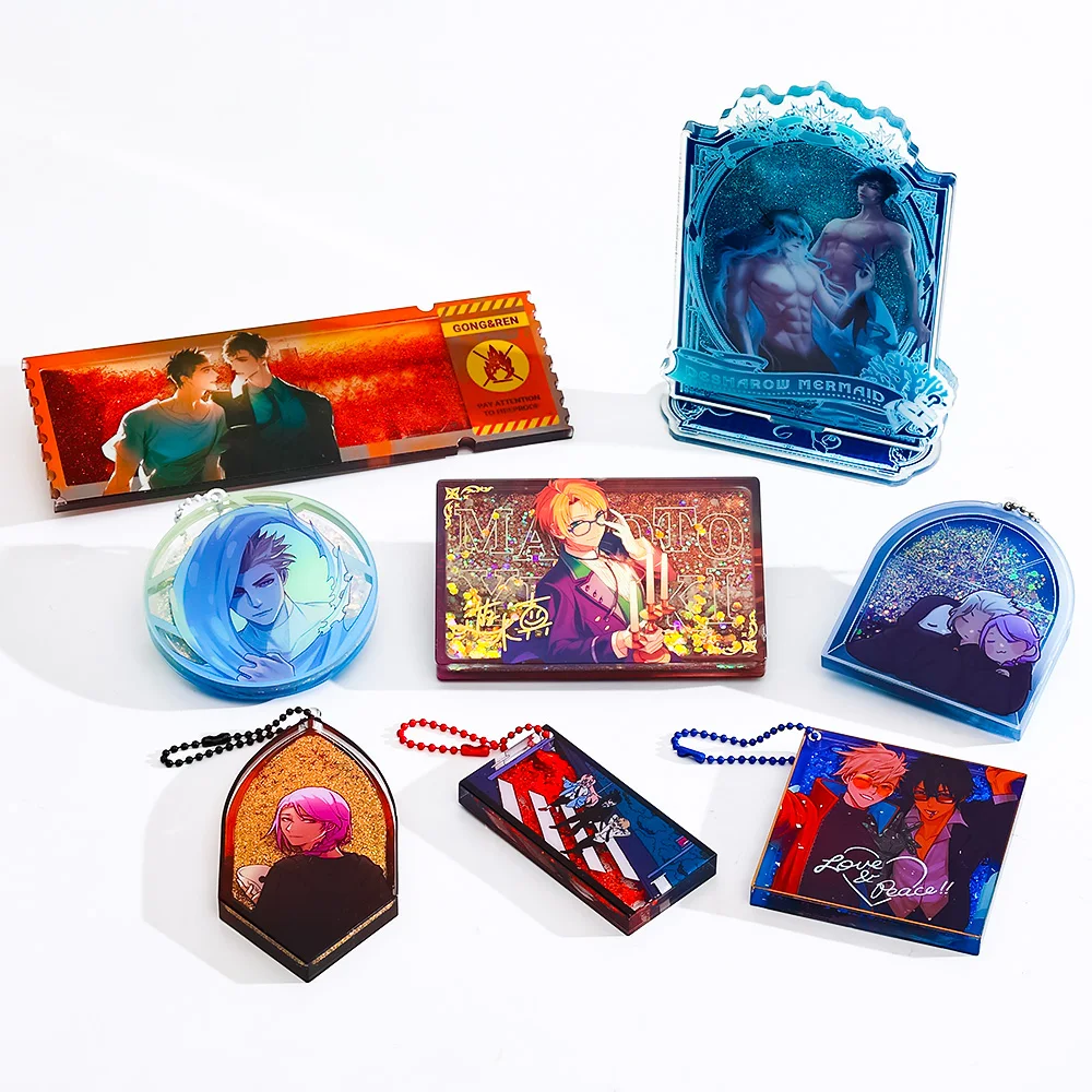 CNAWO Custom Printed Donut Shaped Liquid Oil Floating Acrylic Keychain