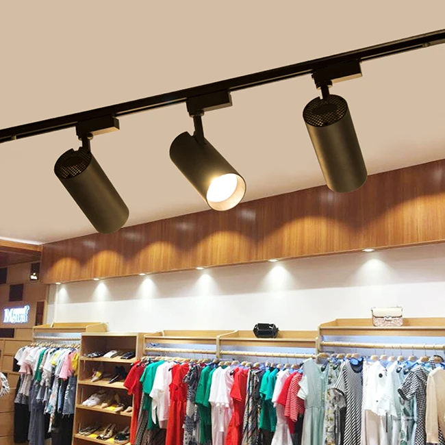 Modern 2/3Wire track lights lighting system 20W 30W adjustable angle Led rail Light commercial cob led track lamp 40 w