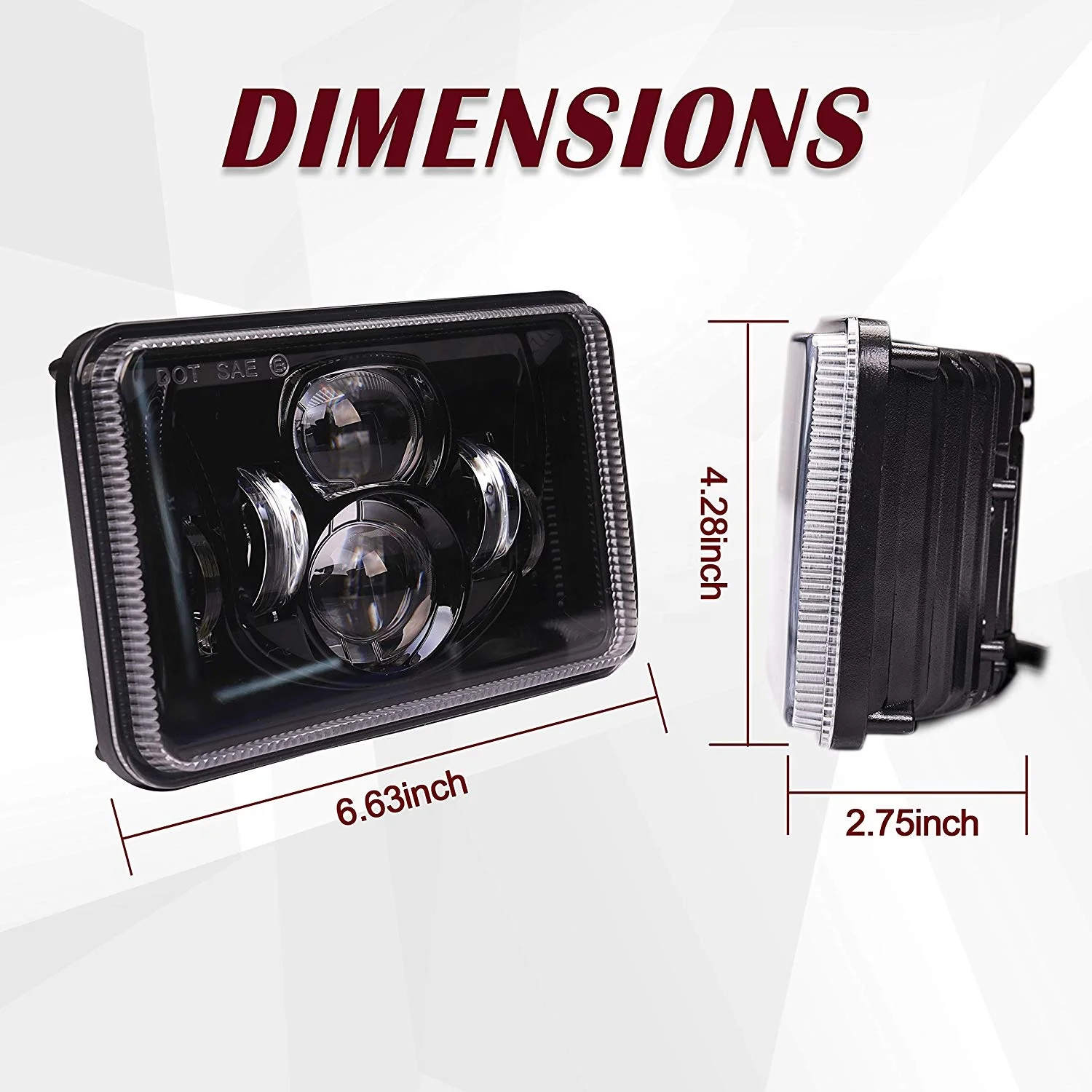 Truck Accessories 4x6 Truck Lighting Led Projector Headlight DOT SAE 4x6 inch rectangular headlight for kenworth heavy truck