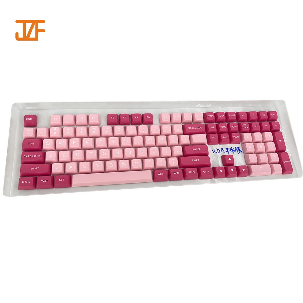 Shenzhen Factory Custom 60% 80% 85% Gaming Double Shot Pink Keycaps Mechanical Keyboard Pbt Keycaps DIY 87 171 keys set