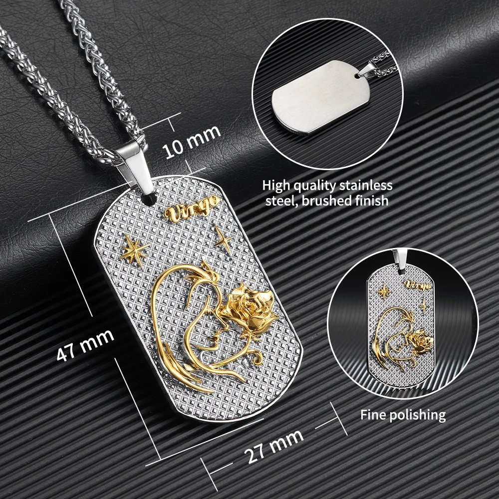 Wholesale Zodiac Horoscope Souvenir Necklace Beautifully Designed Stainless Steel Necklace