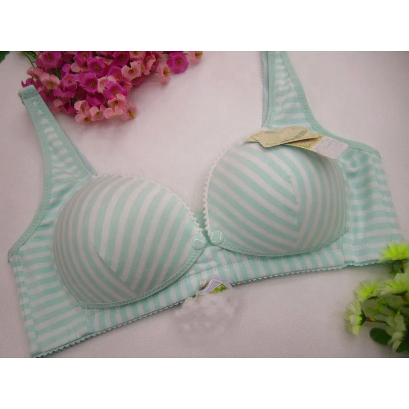 
New cotton striped breastfeeding bra color cotton pregnant women no steel ring underwear mother breastfeeding bra 