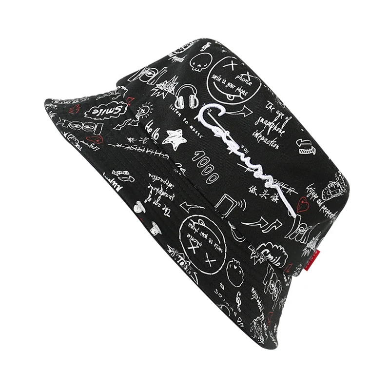 
Custom print graffiti pattern funny bucket hat 