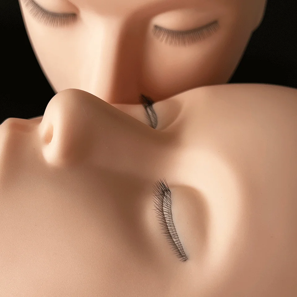 Silicone Flat Model Mannequin Heads Wholesale Extensions Eyelash Mannequin Head 3 Layer For Lash Extensions Beginners