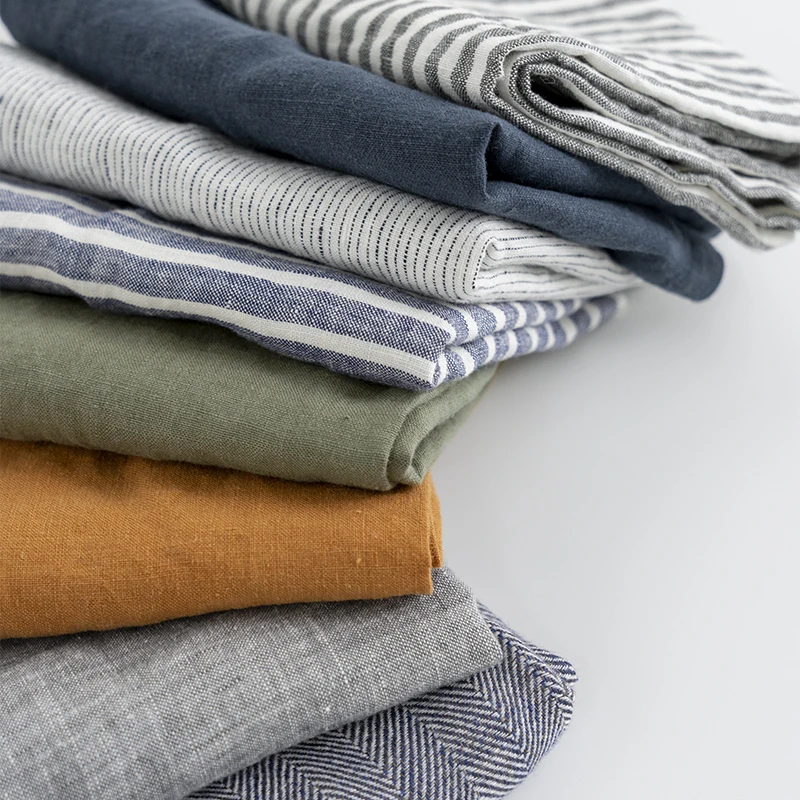 eco solid color hotel stone washed 50*70cm custom printed 100% french linen embroidered logo tea towel set