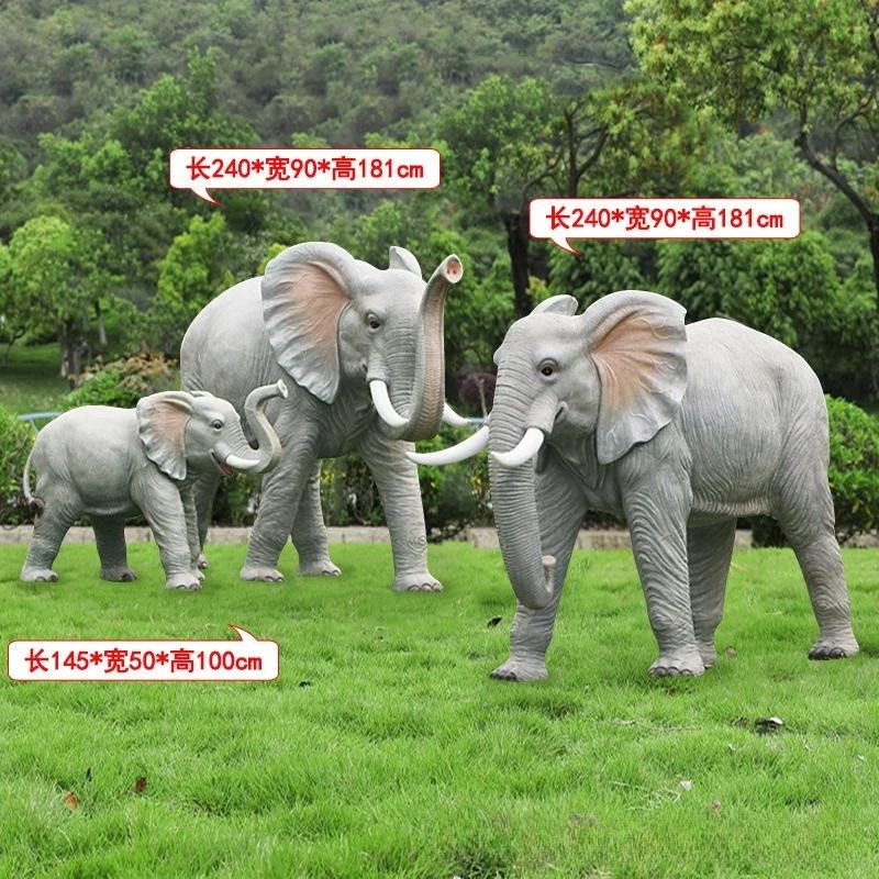 Jungle Giant Animal Fiberglass Elephant Outdoor Large Elephant Statue