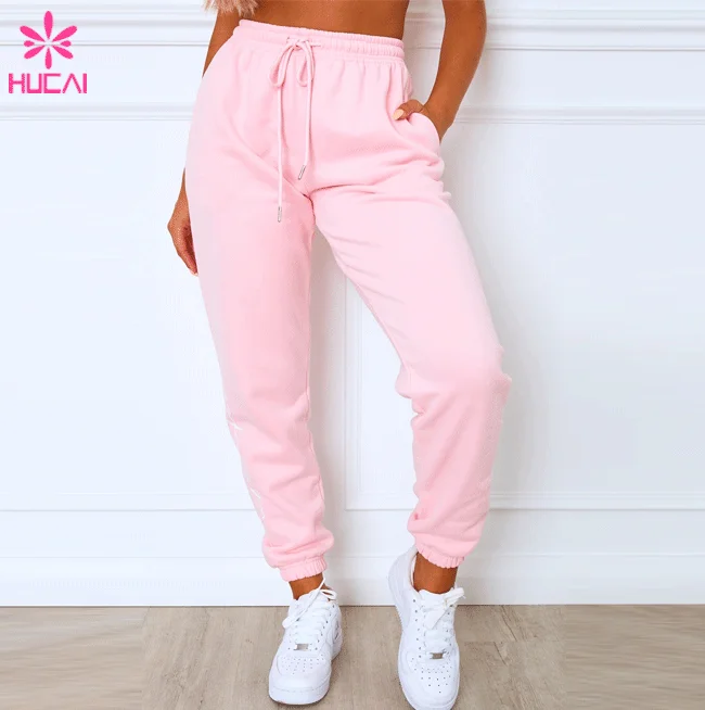 
Wholesale High quality workout clothing Sweat wicking And Breathability sports Women Pink Joggers  (1600072034795)