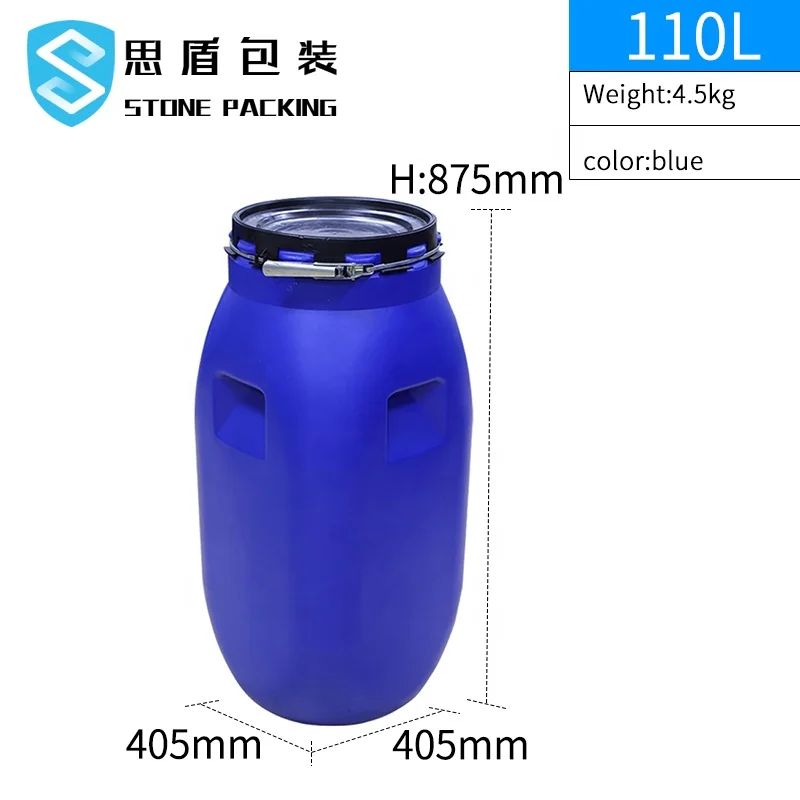  110 л пластиковый квадратный jerrycan HDPE синий барабан с открытым верхом кг ведро под заказ литров бак для химической пищевой