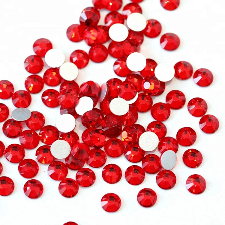 Factory Wholesale 100% Good Feedback Glass Strass Lt.Siam Non Hot Fix Crystal Rhinestone For Clothes Jewelry