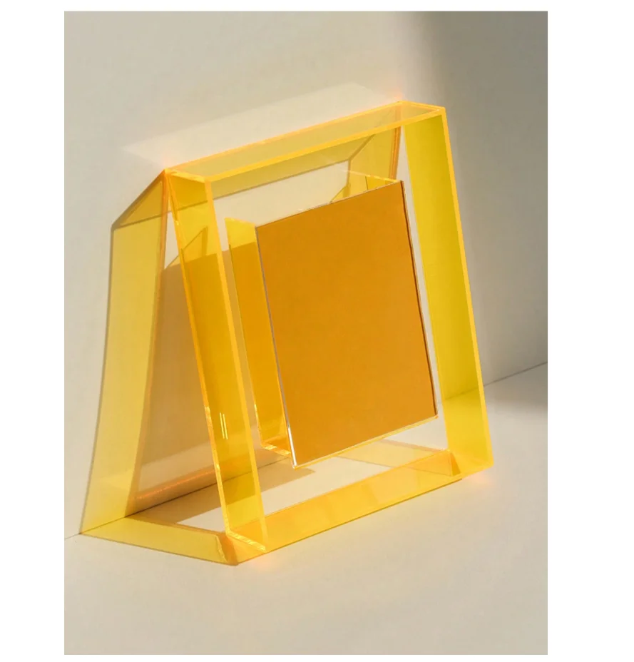 1Pcs Acrylic Photo Frame Translucent Colorful Decorative Photo Frame for Bedroom or Living Room DIY Home Desktop Decoration