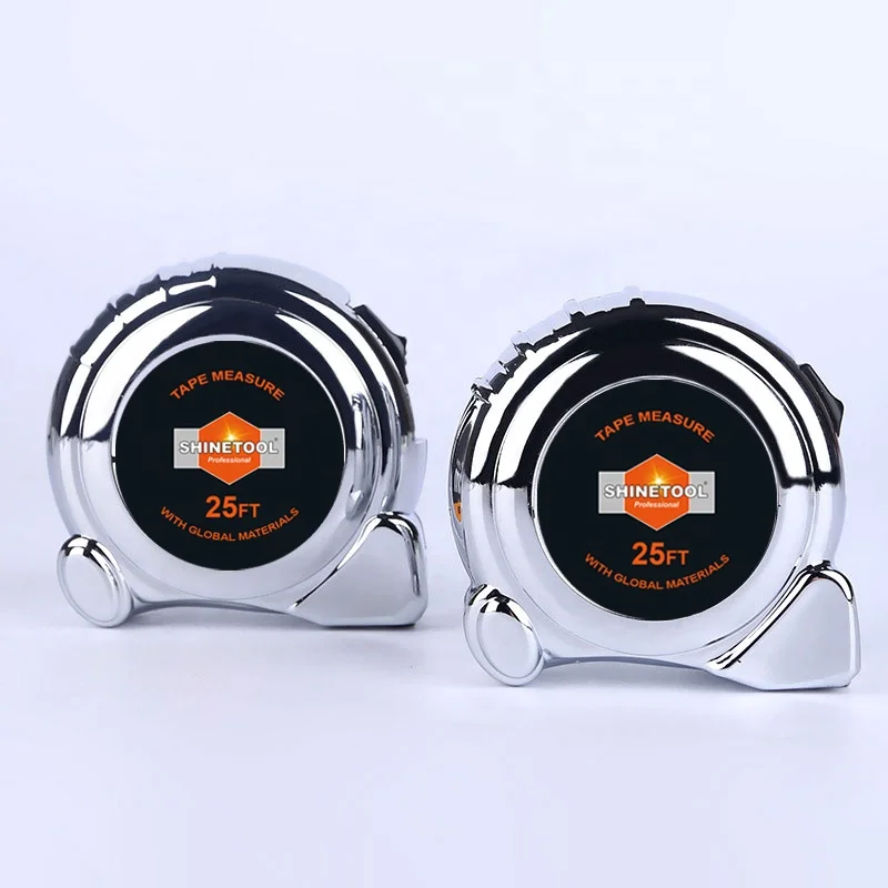 New type 3/5m  measuring tape measure ruler with silver UV plating shell