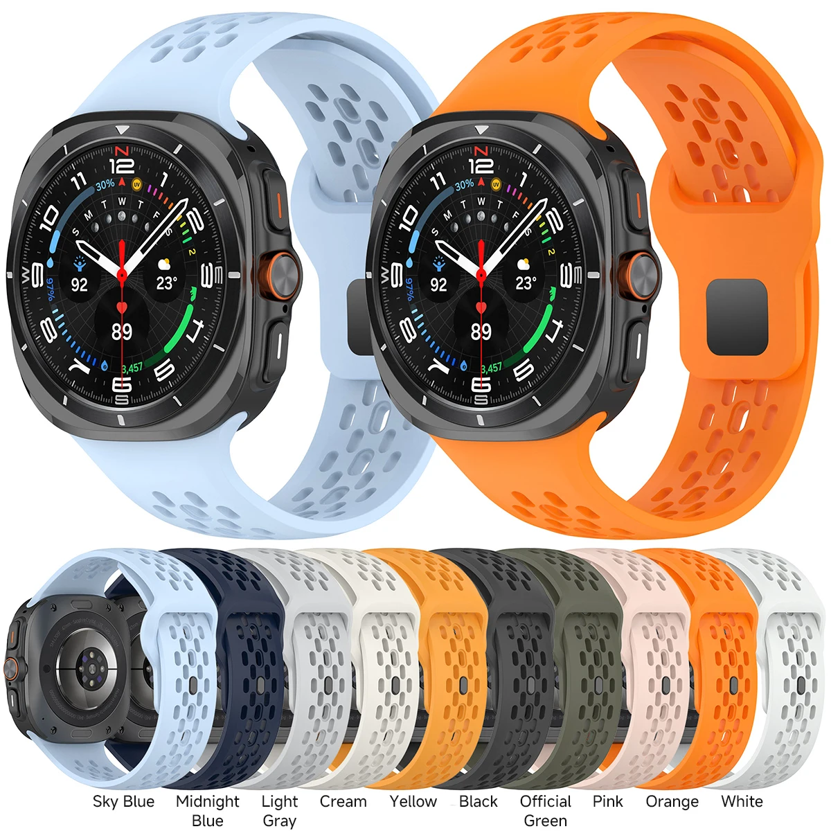 Soft Breathable Silicone Band for Samsung Galaxy Watch 7 Ultra 47mm Sports Loop Strap No Gaps Bracelet for GALAXY 7 ULTRA 47MM