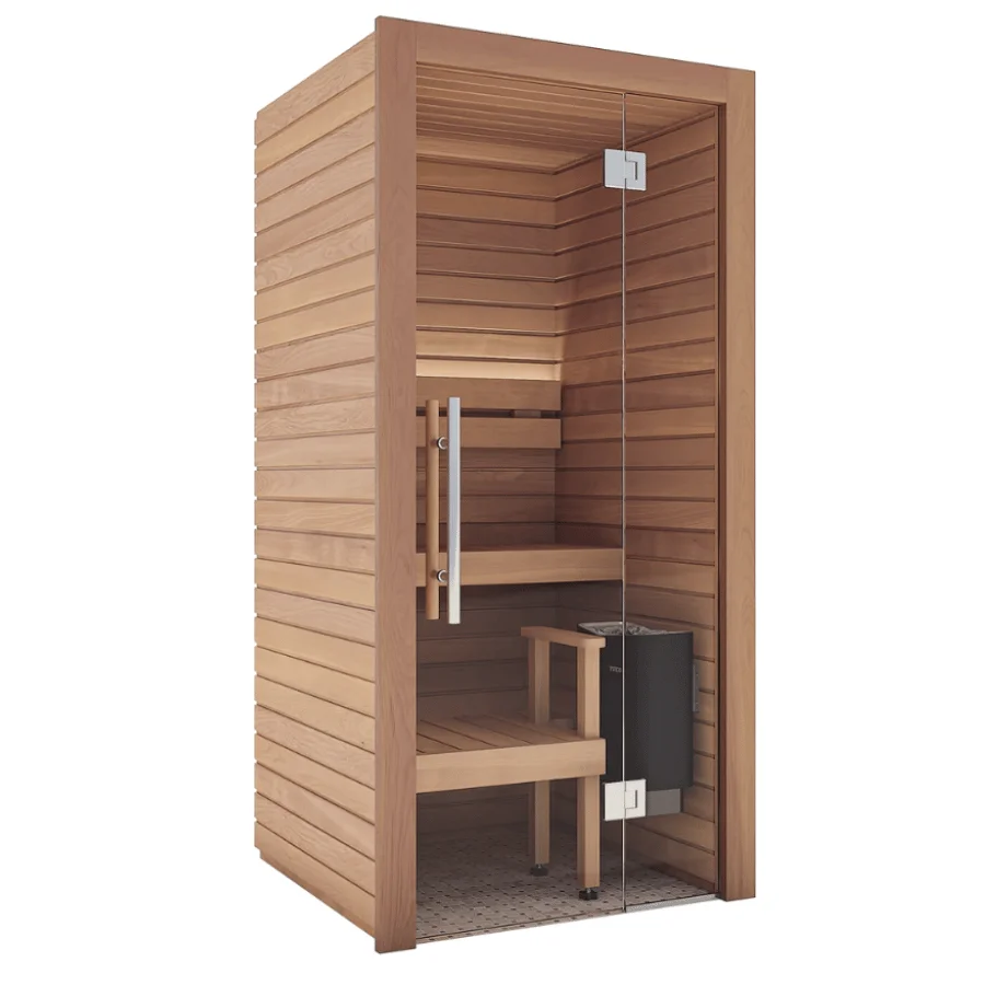 Modern Design Indoor Far Infrared Sauna Room for 4 People Red Cedar with Dry Steam Stove for Home and Outdoor Use