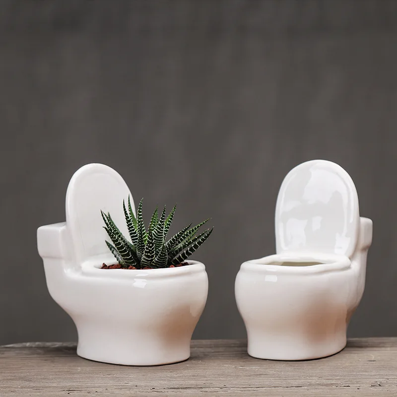 Gardening White Succulent Balcony Planting Green Plant Pot Small Ceramic Flowerpot
