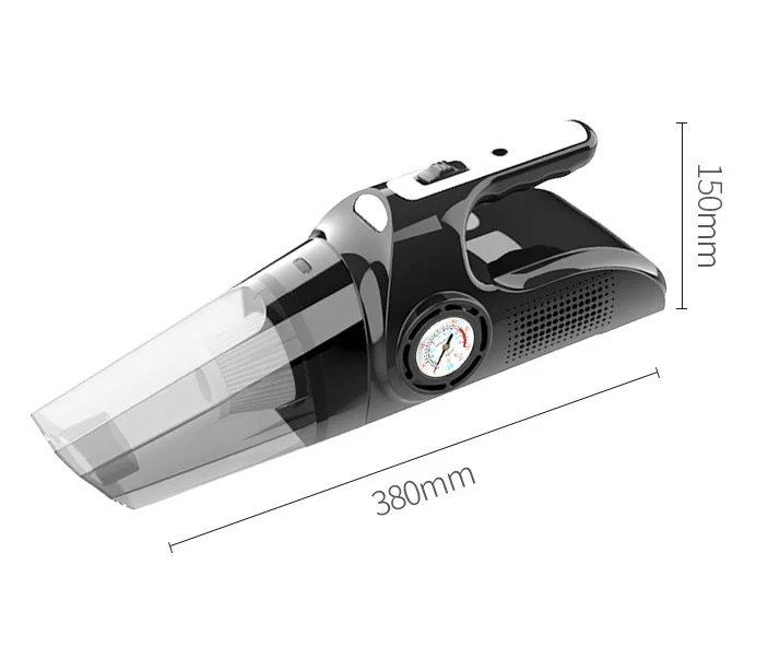 4 In 1 Powerful Car Vacuum Cleaner Car Air Compressor Tire Pressure Gauge Cord Vacuum Cleaner For Car With LED Light