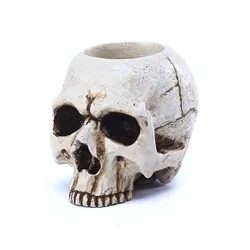 High Quality Environmentally Friendly Resin Skeleton Candle Holder Container For Halloween
