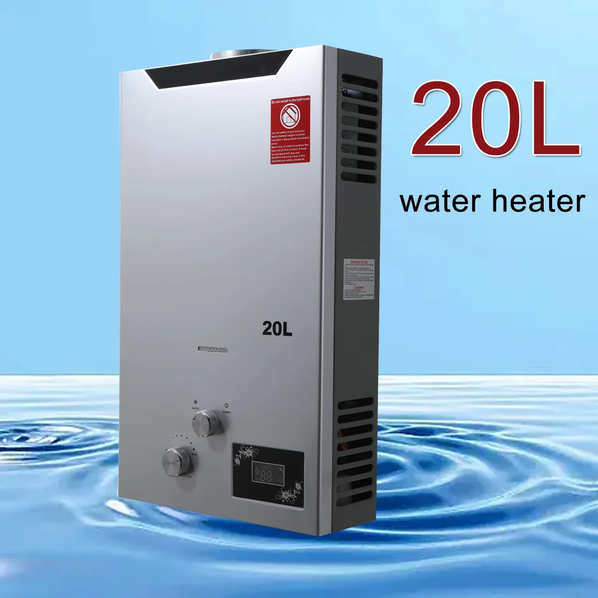 Wholesale 20L 40KW 5.28GPM LPG New Design Instant Stainless Steel Residential Wall-mounted Gas Tankless Water Heater