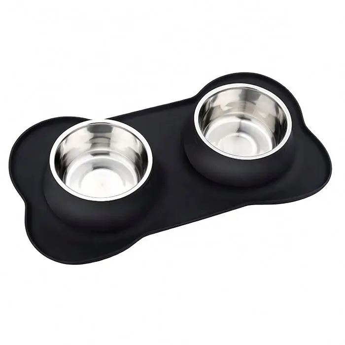 Bowl Food Bowls Feeder Steel Dispenser Stainless Portable Cat Lick Mat Container For Dogs Treat Drinking & Pet Dog Water Bottle