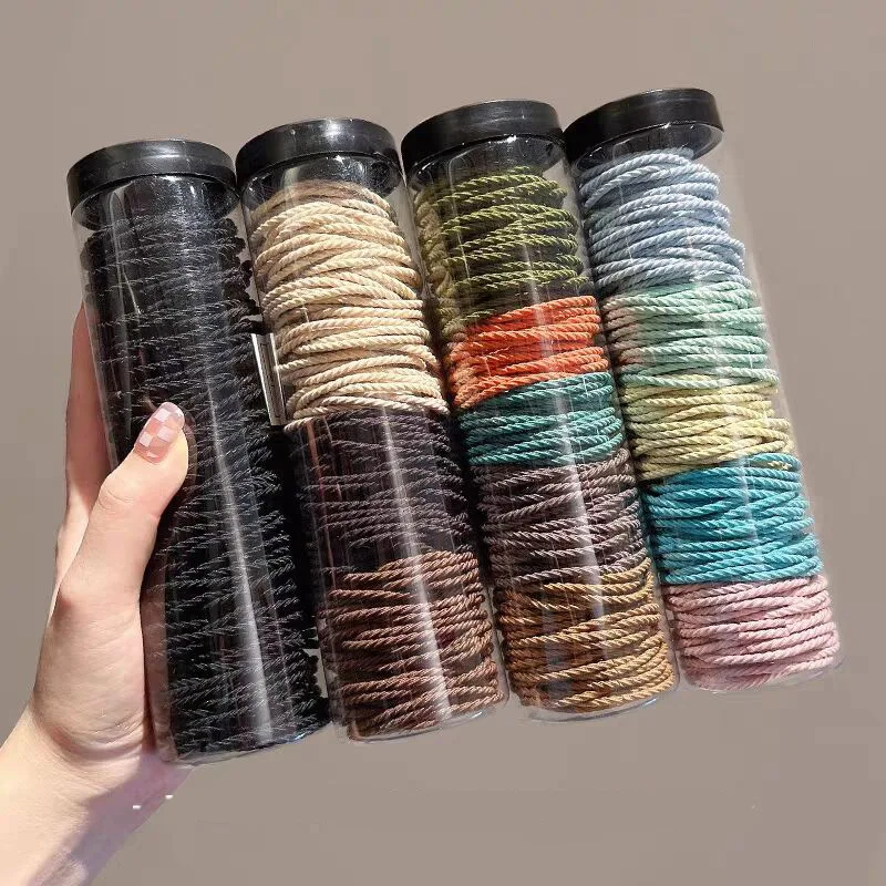 100PCS 5cm Colorful Headband High Elastic Solid Color Scrunchies women seamless Hair Bands Headwear Hair Accessories