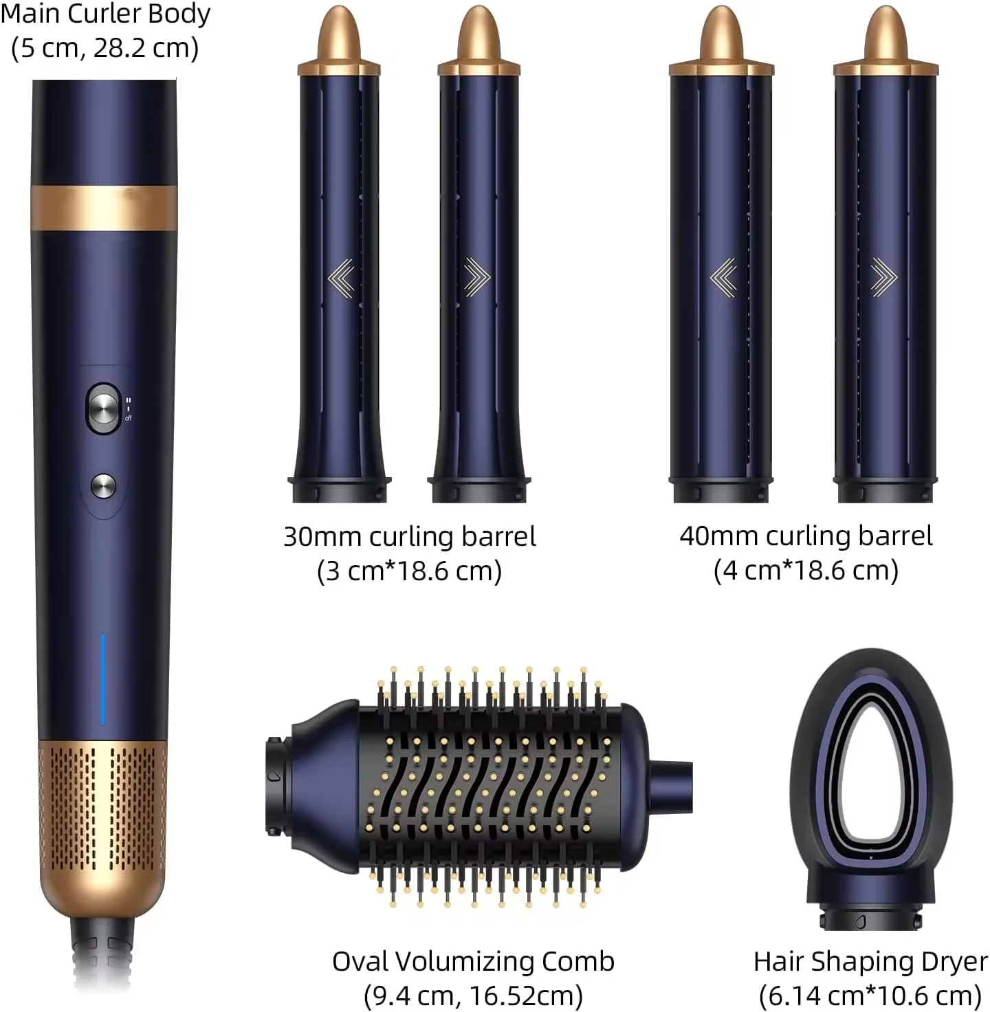 5 in 1 Professional Hair Styling Blow Tools Set Hair Dryer Brush Straightener Hot Comb heatless Hair Curler for Home Salon