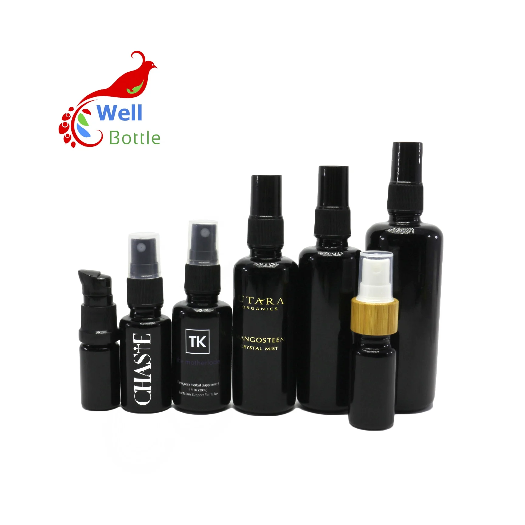 wholesale beard oil glass dropper bottle black glass perfume spray pump bottles VJ-447C