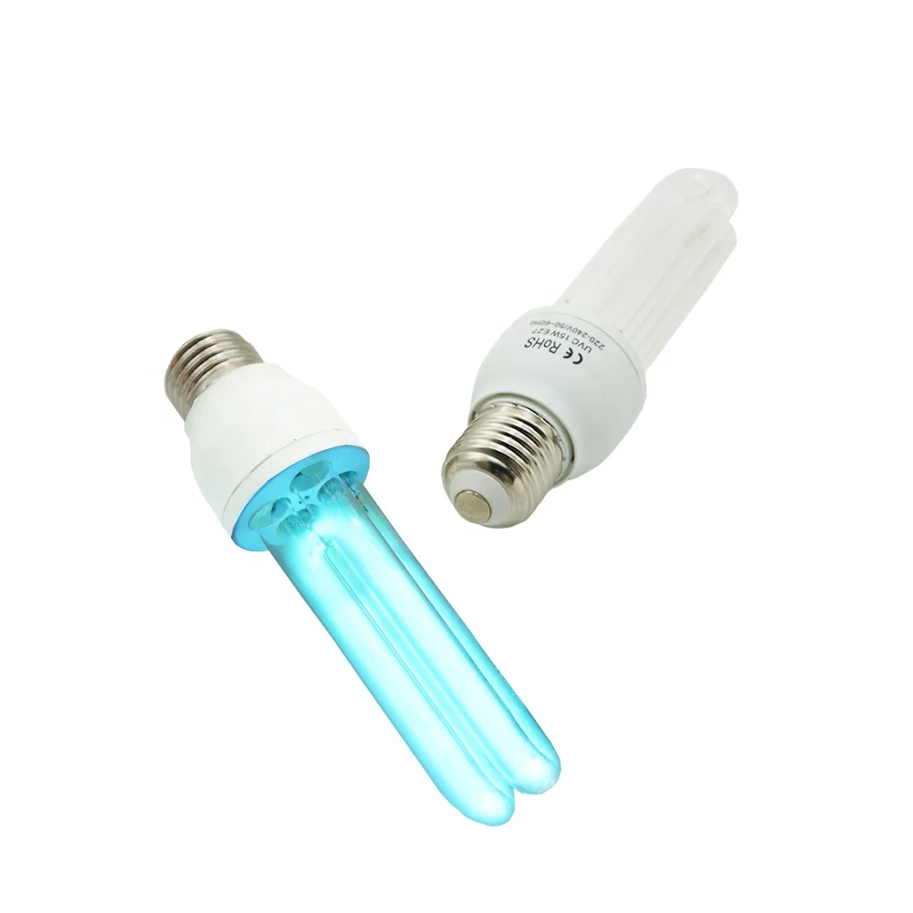 AC220-240V High Ozone Ultraviolet Sterilizing Lamp Bulbs E27 UVC Disinfection Bulb 253.7nm UV-C Light Bulb 15W Indoor Sterilizer