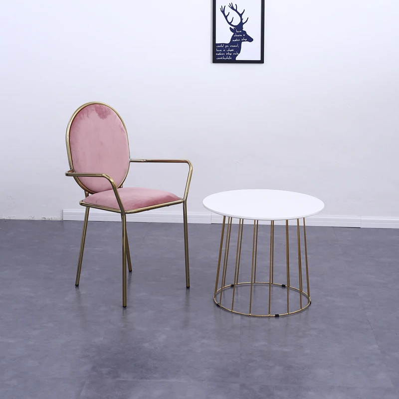 
chinese high-end Popular furniture desgin modern metal rose gold round side coffee table for living room 