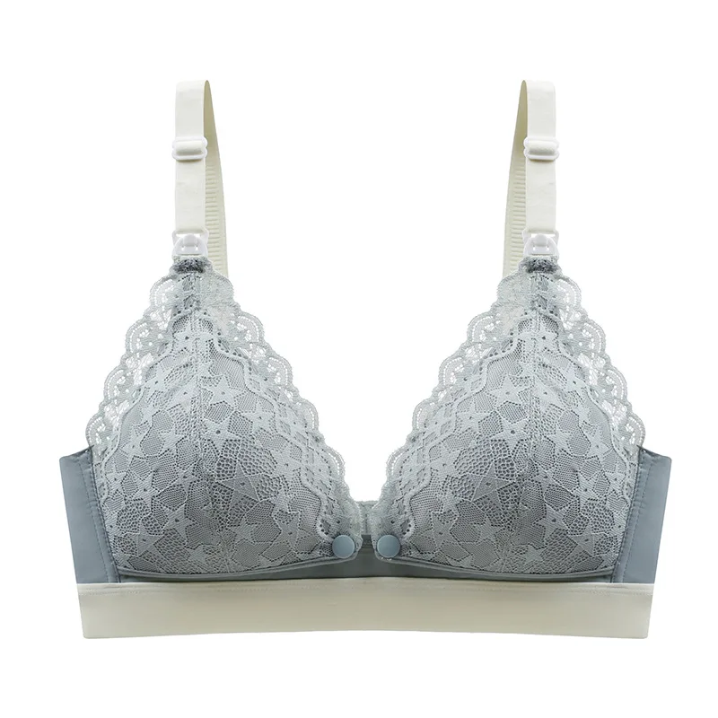 Ladies lace Underwear No Steel Ring Thin Front Buckle Breastfeeding Underwear Breathable Bra For Pregnant Women