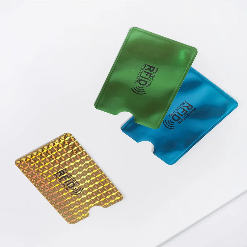 Hot selling anti-theft Aluminum foil paper RFID Blocking sleeve plastic card holder