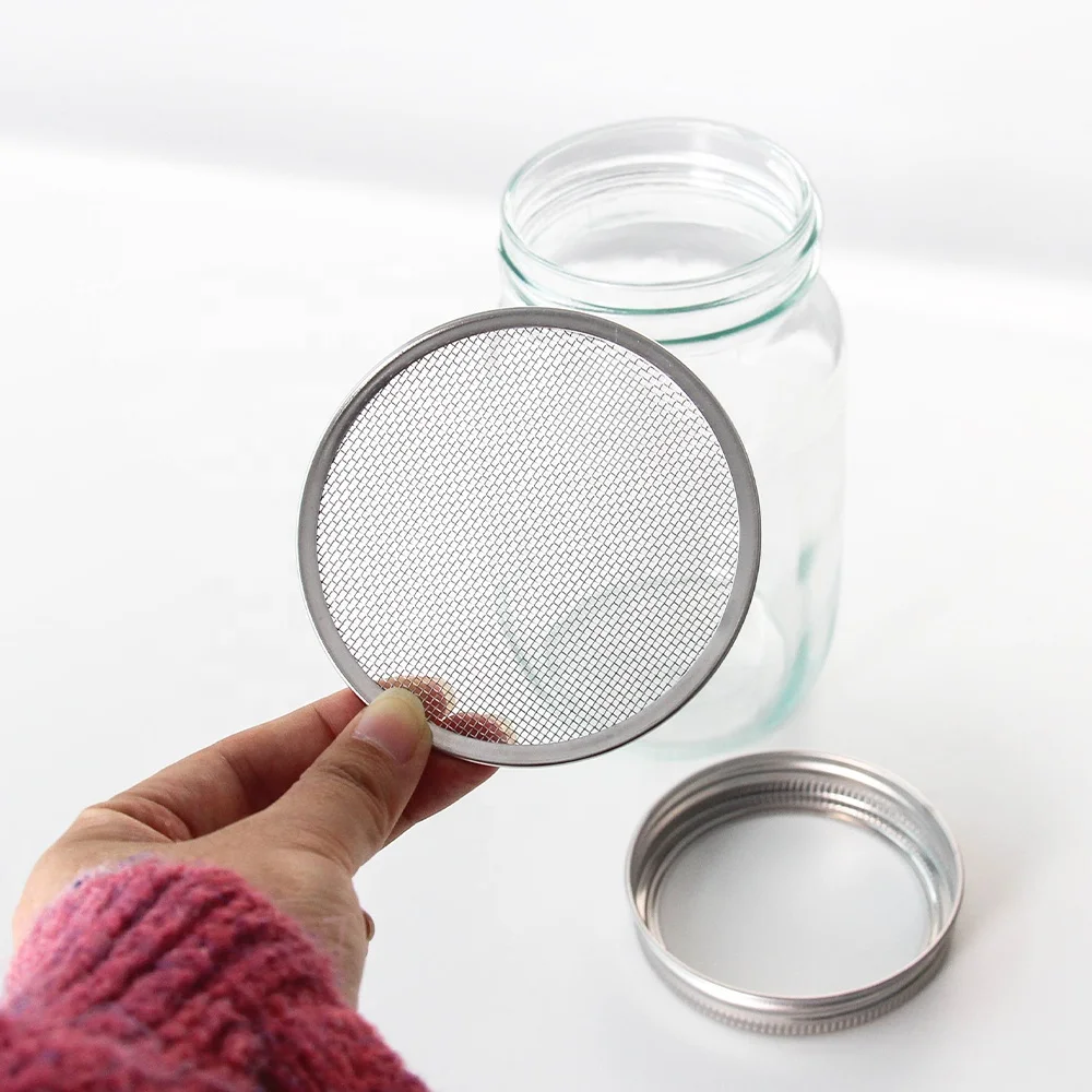 Wholesale Sprouting Jar Lids 304 Stainless Steel Mason Jar Lids 70mm 86mm Sprouting Lids for Wide Mouth Seed Sprouts Jars