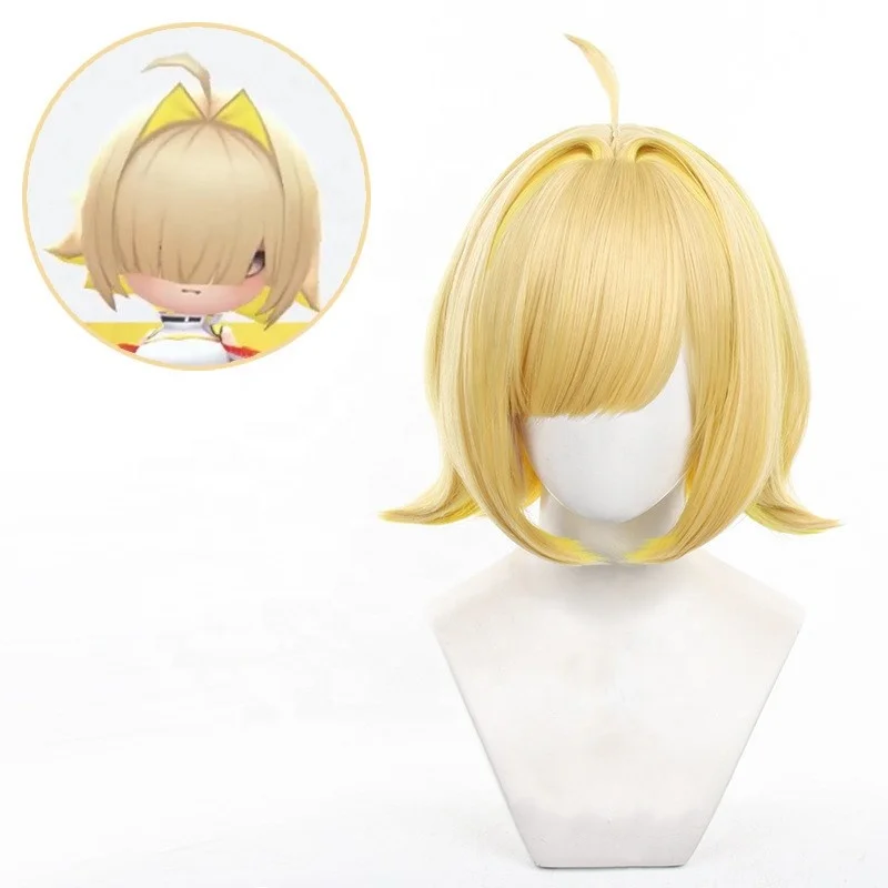 Wholesale Nikke The Goddess of Victory Elegg Cosplay Wig 35cm Long Straight Blonde Synthetic Anime Heat Resistant Hair Wigs