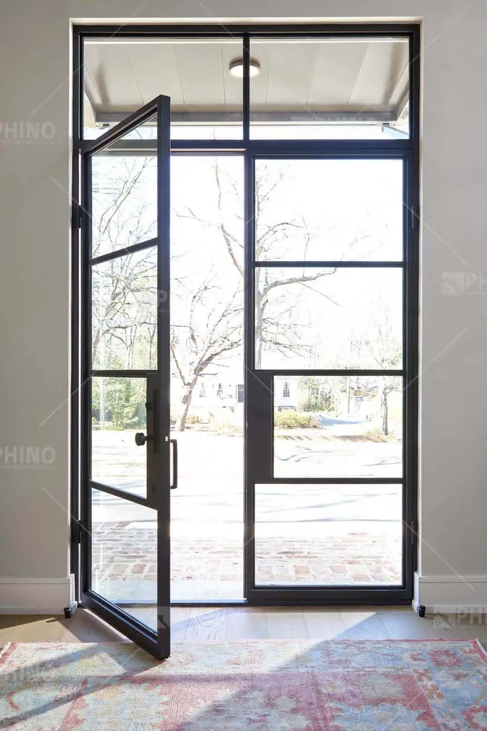 Villa apartment anti theft front entry balcony wrought iron door french doors design