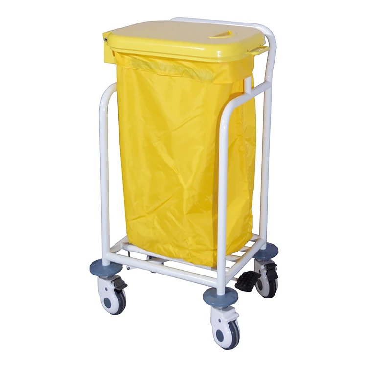 Hospital Washing Trolley Clinic Linen Trolley Laboratory Laundry Trolley With Foot Pedal For Easy Access