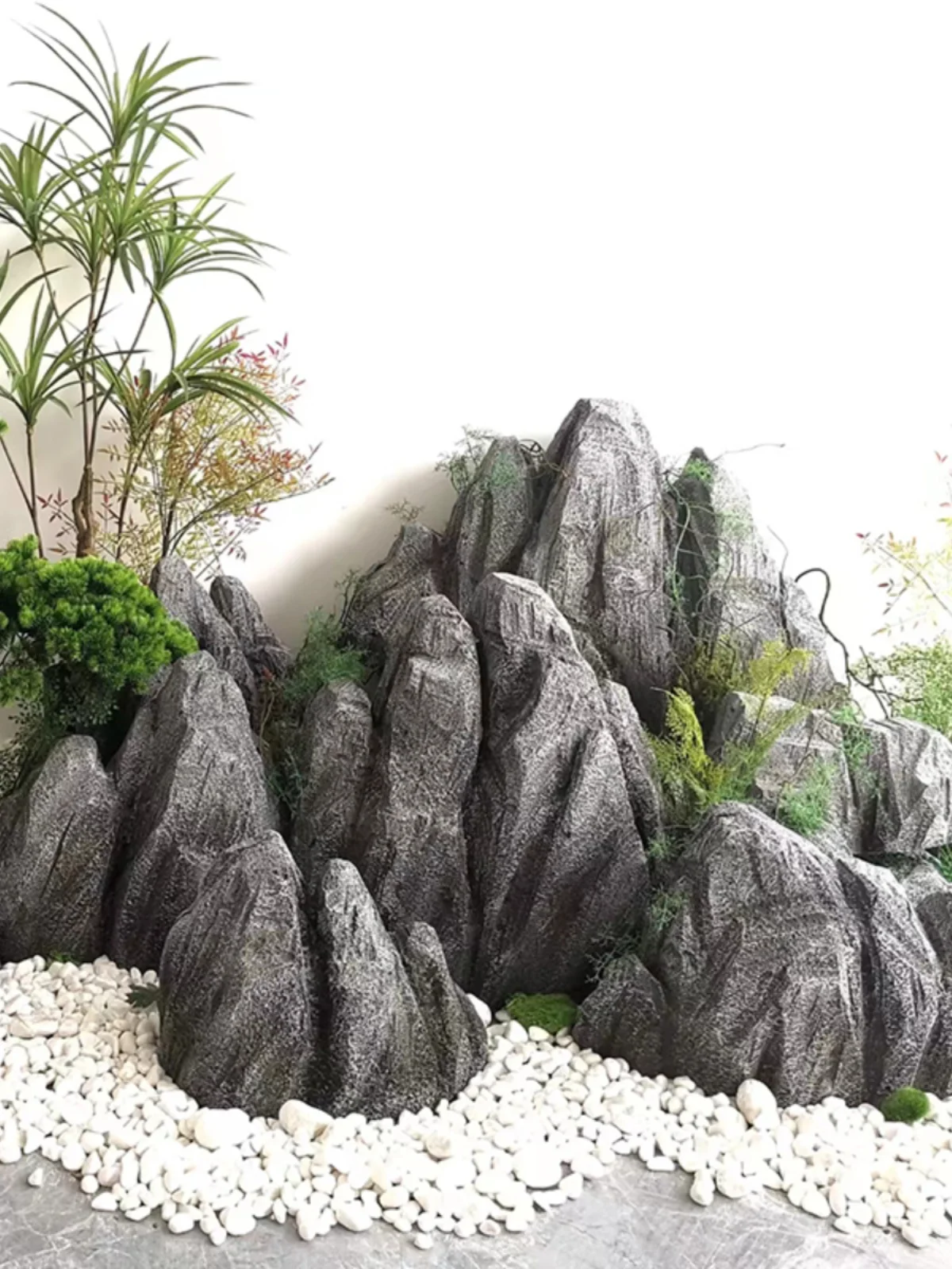 Fake Fiberglass Plastic Landscaping Stone,  Artificial Rock Garden Decoration, Outdoor Large Rockery Stone For Hotel Outdoor