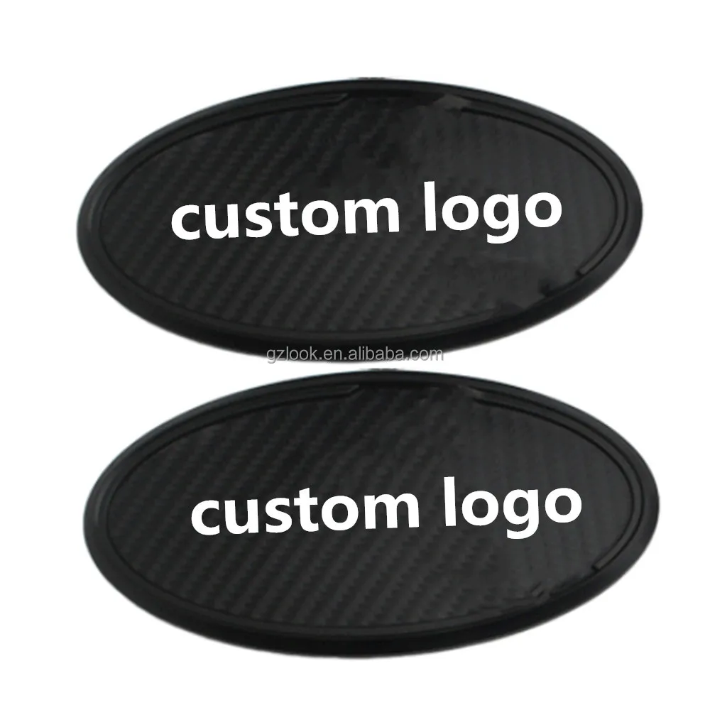 Custom 3D Badge Logo Emblem Decal Replacement Carbon fiber black