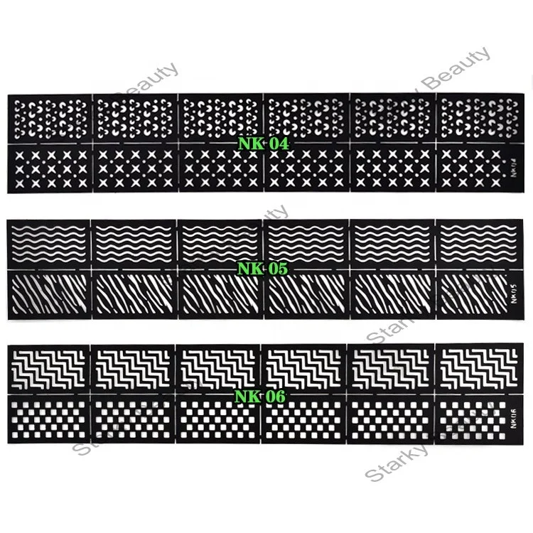 Manicure Nail Vinyl Sticker Easy Use nail Stencil Heart Star Hollow stickers Reusable New DIY Nails Stamping Stickers