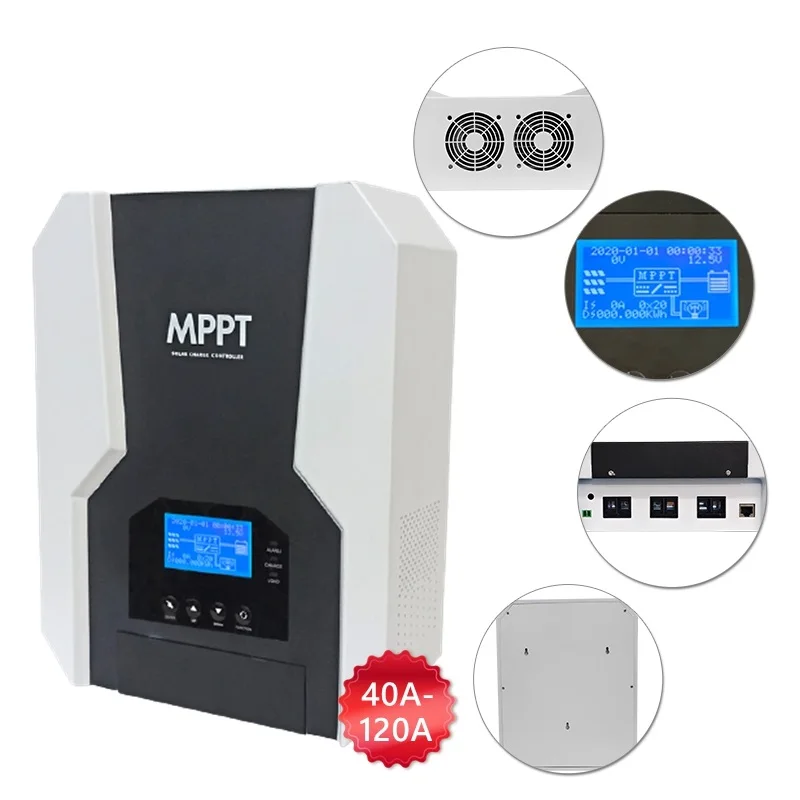 Powerful Solar Battery Charge Regulator 12v 24v 36v 48V Auto Max 40a 60a 80a 100a 120A MPPT Solar Charger Controller