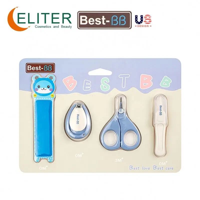 Eliter Hot Sell In Stock Eco-friendly 4 In 1 Baby Set Baby Nail Trimmer Baby Nail Cutter Eco Friendly Infant Nail Clipper