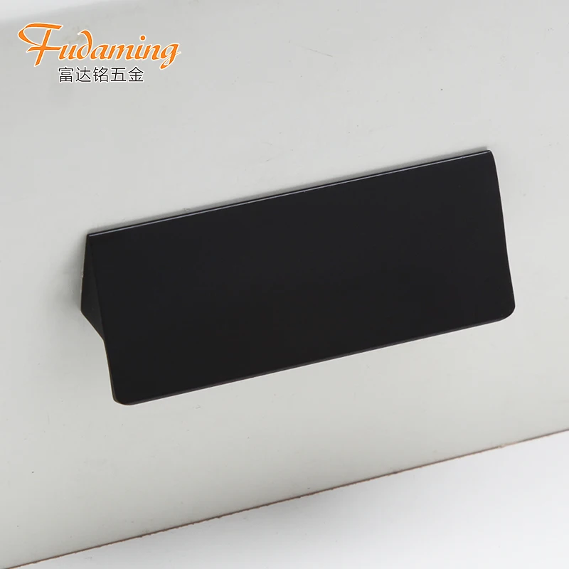 
Современная простая черная металлическая ручка из алюминиевого сплава для домашней мебели, ящика, шкафа, двери шкафа 