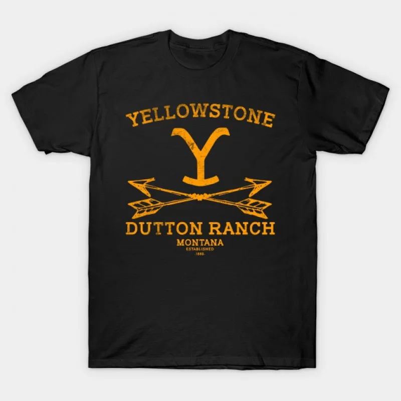 Yellowstone Dutton Ranch T Shirt TV Shows Tshirts Cool Western Cowboy Graphic Tshirt Men Oversized Shirt Ropa Hombre Camisetas