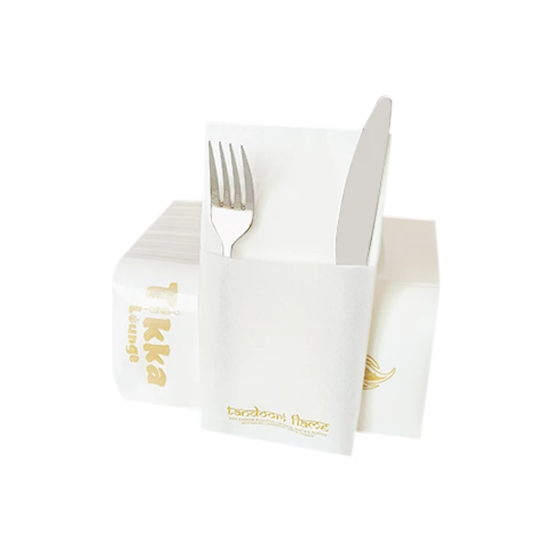 1-Ply Soft Virgin Wood Pulp Airlaid Napkin Colored Disposable Cocktail Dinner Serviettes Folded Bag Style for Restaurant Use