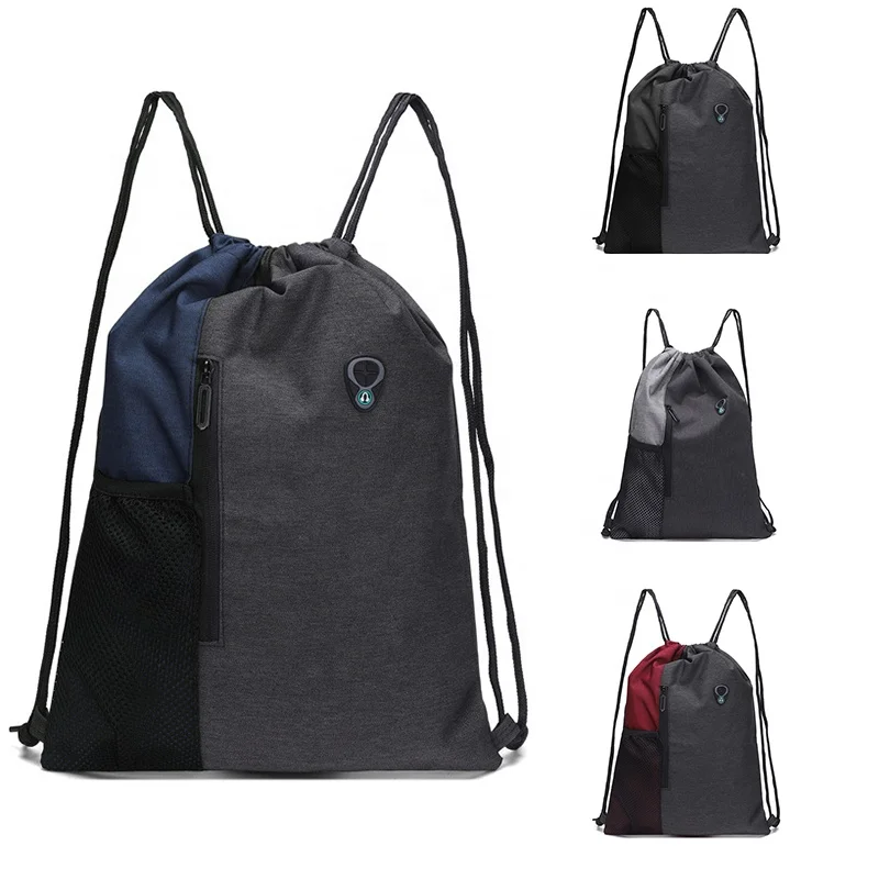 polyester canvas drawstring backpack shopping bag