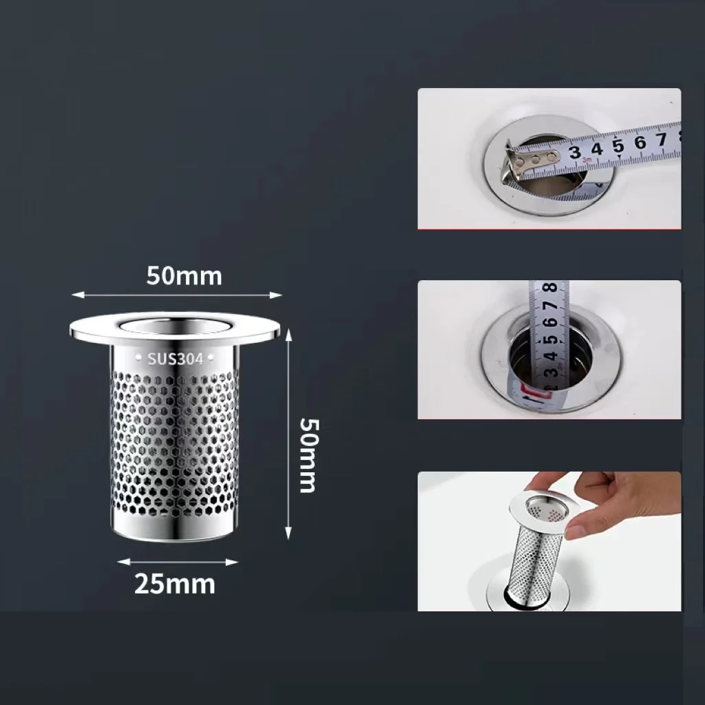 Best selling SUS 304 various sizes strong net type stainless steel floor drain filter for bathroom products FDC-004