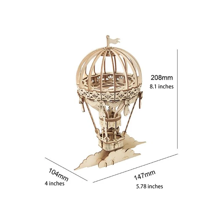 3D Wooden Puzzle DIY Wooden Model Kits Rotating Ferris Wheel Wood craft kits For Teen and Adult Creative Desktop Decoration gift