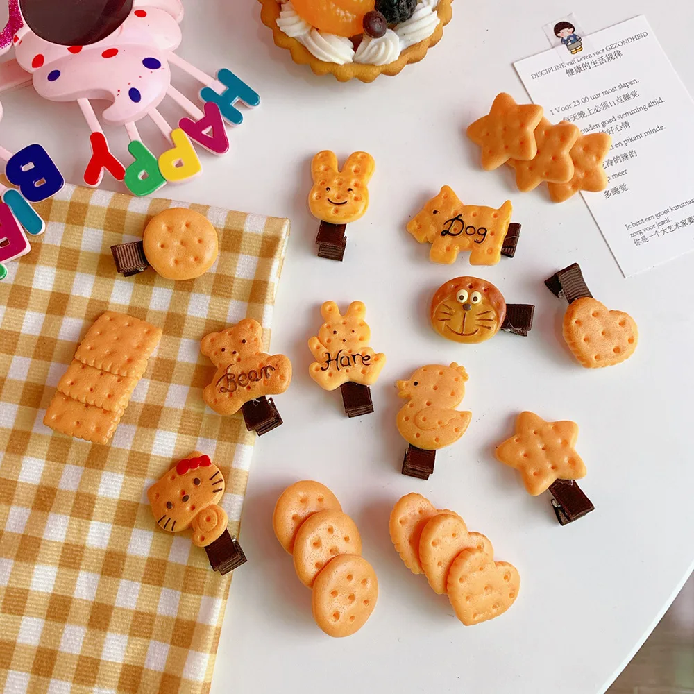 Japanese new hair clips hairpin soft cute cookie hairgrips bear duck clip hair accessories