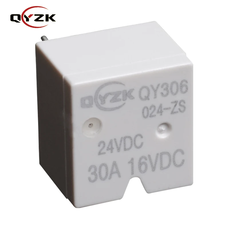QYZK China white coil 0.55W relais PCB SPDT load 16vdc car electrical 5volt 12v 24v 30a 5pins mini auto relay for ABS