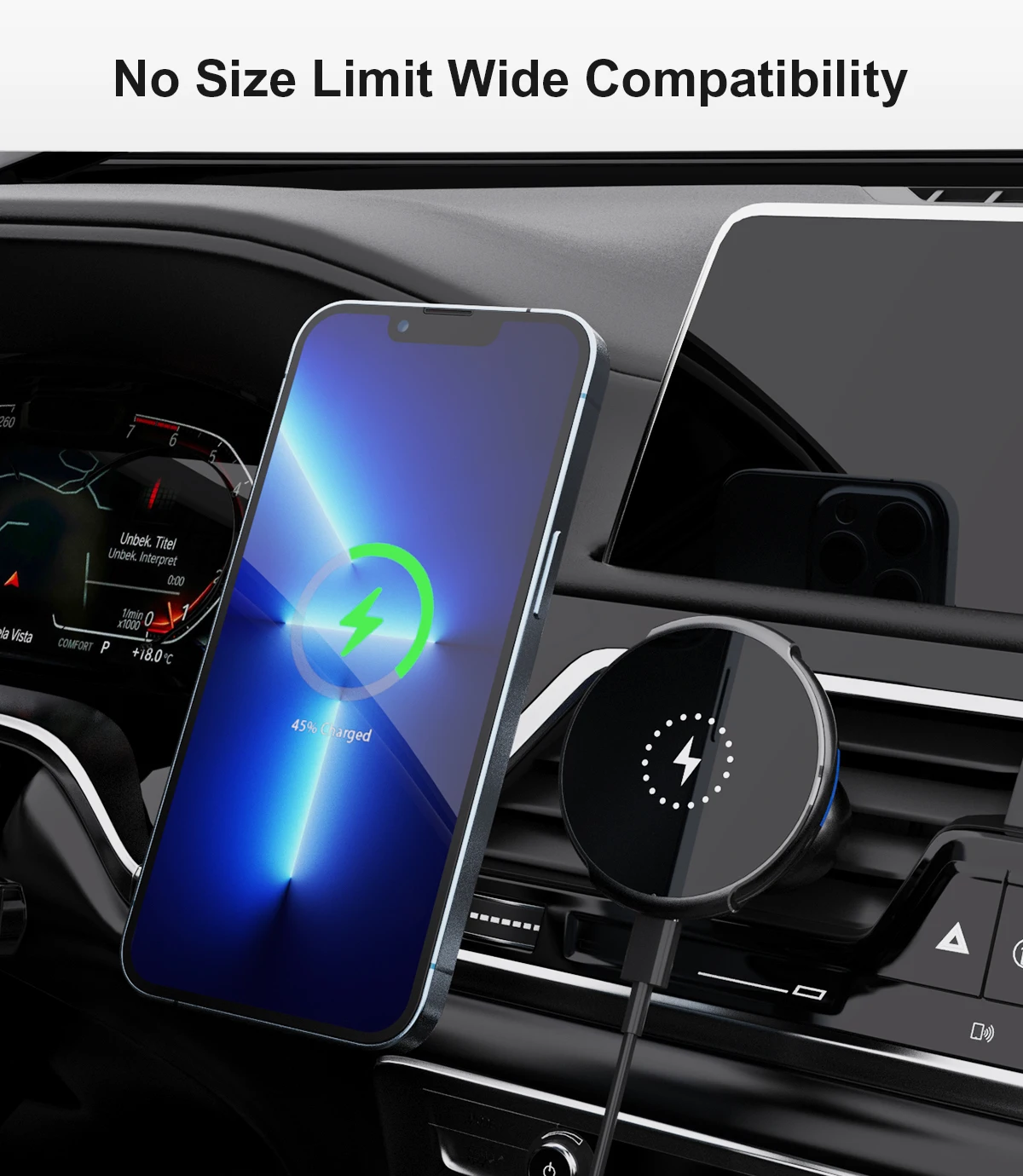 Factory Made  Fast Smart Sensor Magnetic Car Wireless Phone Charger For Iphone 12 13 Mini Pro Max
