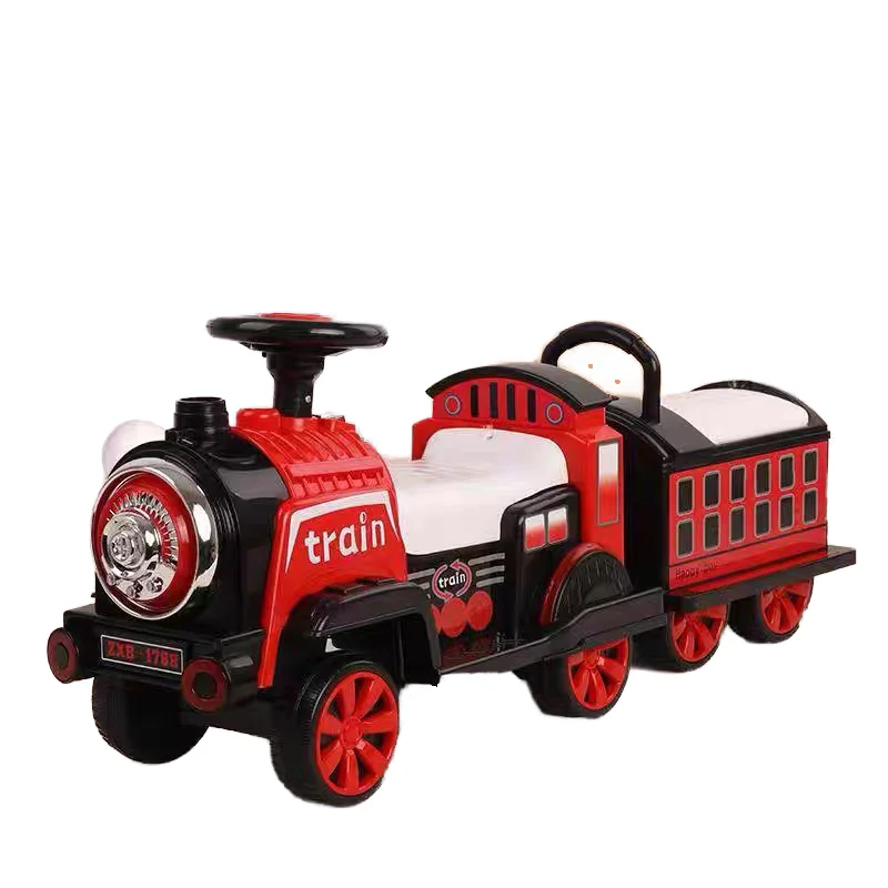 New Arrival Double Drive Remote Control Spray Lights Music Storage Electric Steam Train Toy