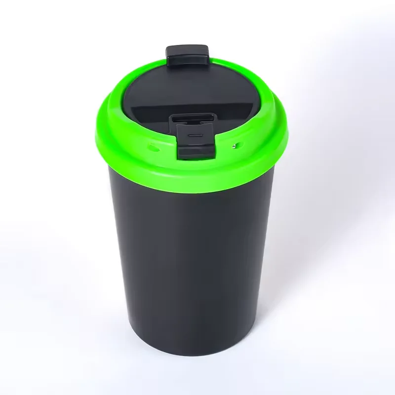 2024 Plastic Car Ashtray With Colorful Lid Luminous Butt Bucket Portable Cheap Ashtray ABS Material Cup Ashtray
